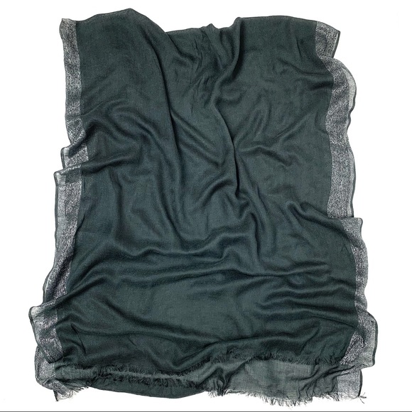 3/$15 Classy Gray & Silver Metallic Scarf Shawl - Picture 4 of 8